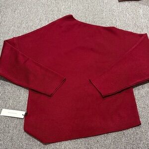 COMMENSE Elegant Red Women's Asymmetrical Sweater